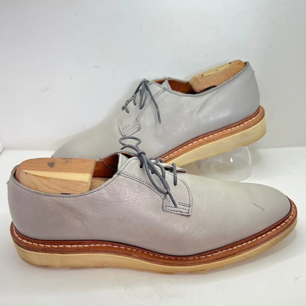 Allen Edmonds Cove Drive Mens Grey Leather Wedge Sole Derby Shoes 9 D 6994